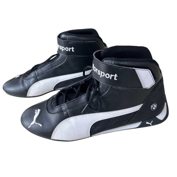PUMA BMW M Motorsport R-CAT MID Sneaker Men's 11 Black White Leather Racing Shoe - Picture 4 of 9